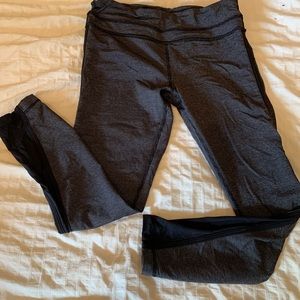 Lulu lemon grey/black peekaboo mesh legging